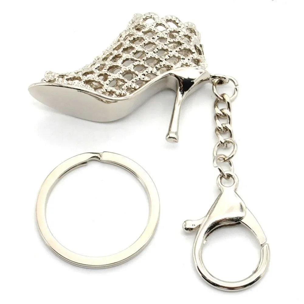 Keychain Silver Mesh High Heel